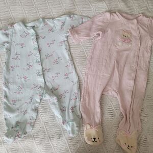 Little Me Floral and Bear Print Kids One Piece Set